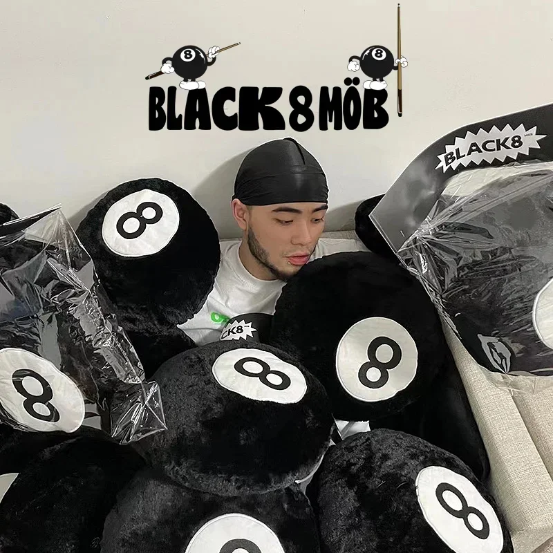 35-50cm Billiards Black No 8 Ball Creative Design Cushion Home Sofa Room Multi Functional Plush Pillow Decoration Fun Gift