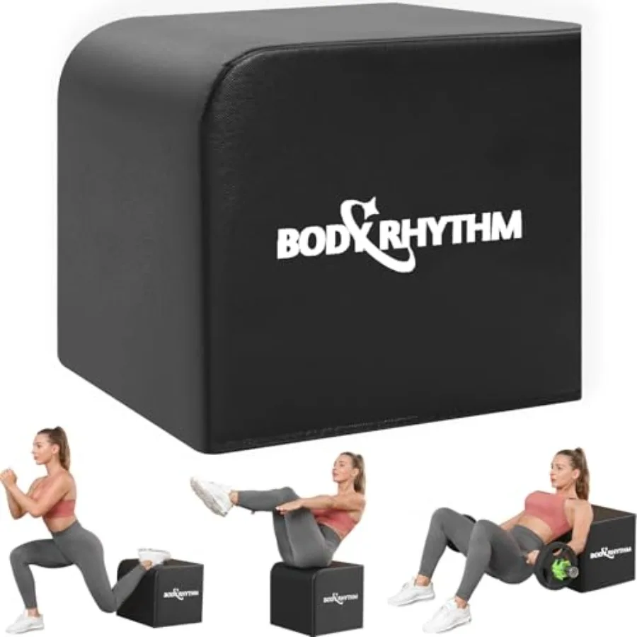 Multi-Functional Total Body Workout Box for Hip Thrust and Glute Bridge Training Durable Steel Frame Black Finish Non-Slip Surf