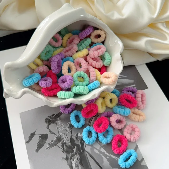 50 sztuk/partia cukierki kolor dzieci solidne elastyczne opaski do włosów dziewczynek Scrunchie opaski gumowe słodkie dziecięce akcesoria do włosów