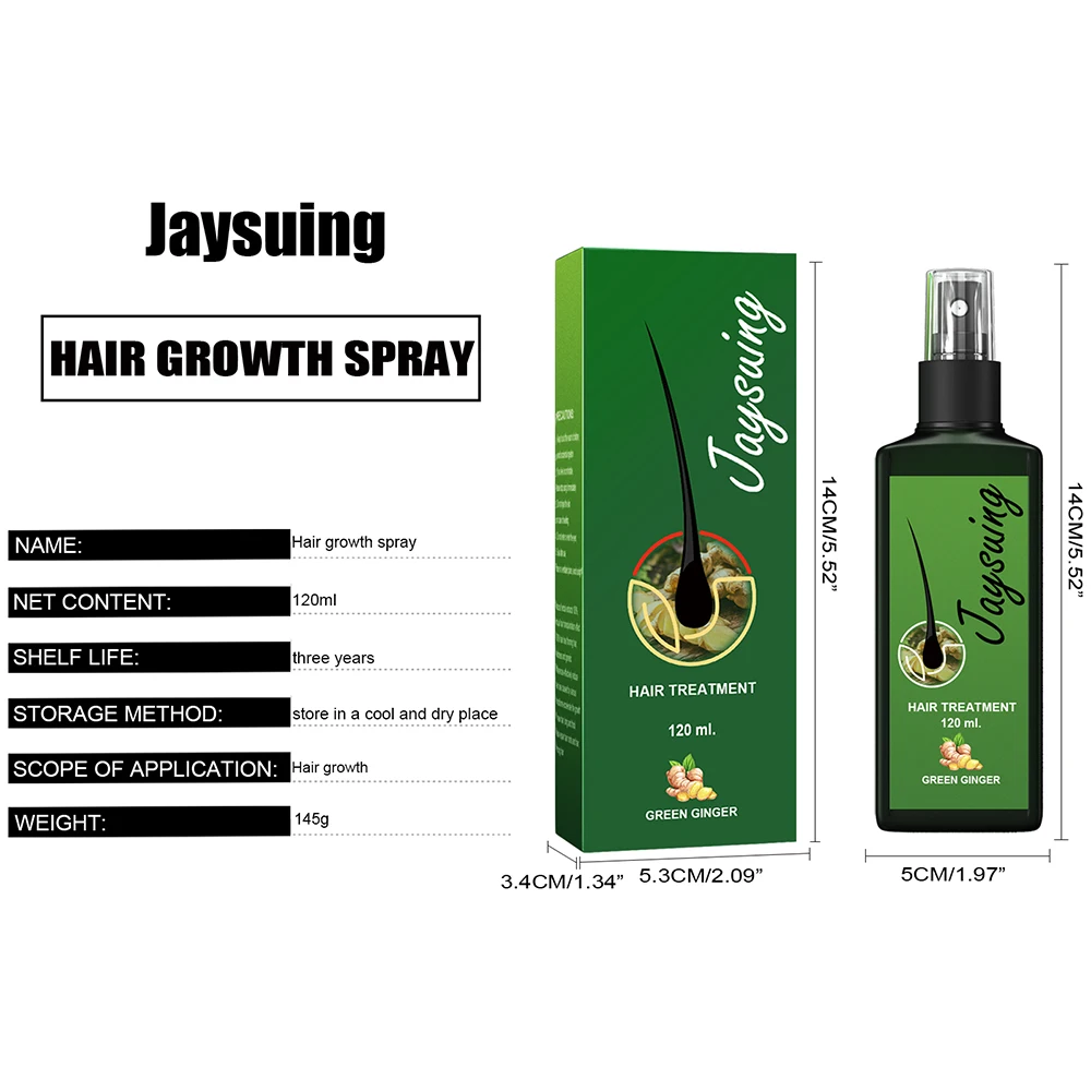 120ml Hair Growth Spray Effective Nourishing Root Hair Thick Growth Serum Anti Hair Loss Ginger Scalp Massage Repair Spray