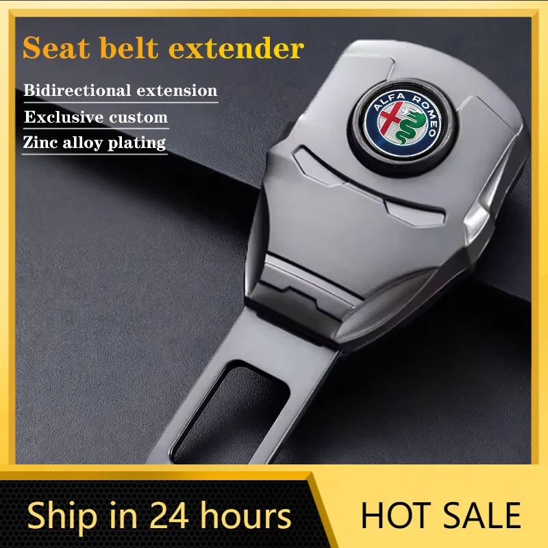 

Car Stickers Car Seat Belt Clip Extender Alloy Seatbelt Lock Buckle For Alfa Romeo STELVIO Giulia 159 Giulietta 147 Mito 156 MTO