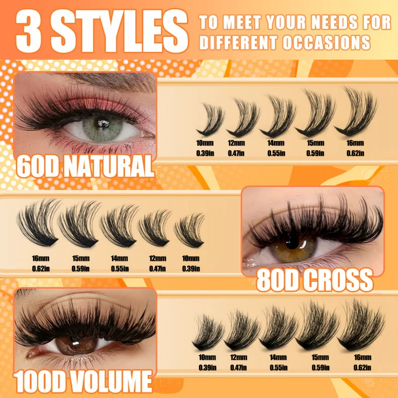 Pestañas DIY Profesionales para Extensión, 10-16mm, Postizas Gruesas, Mezcla 0.07mm, Curva D, Ojo de Gato para un Look Esponjoso y Dramático 2