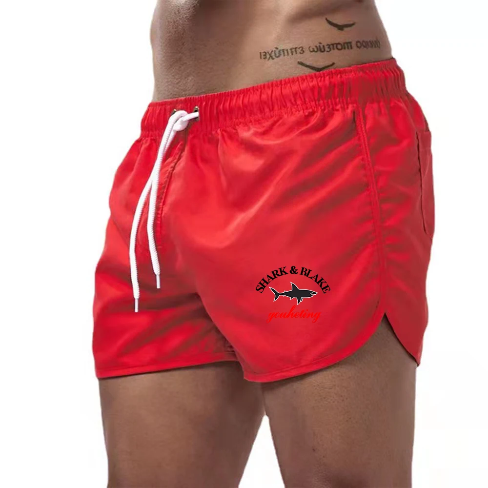 Shorts de praia para surfe masculino, roupa de banho, shorts esportivos masculinos fitness, verão, 2024