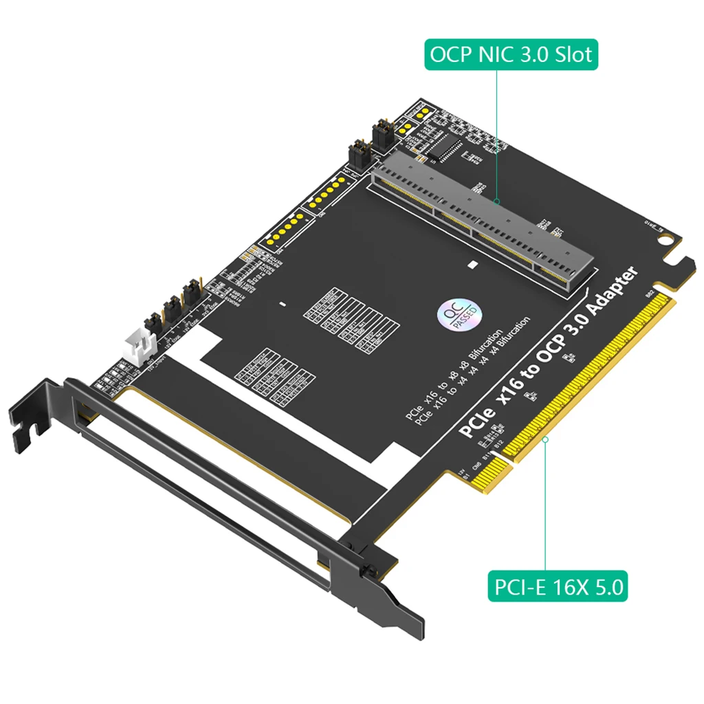 

Адаптерная карта PCI-E 5.0 16x на Gen-Z 4C+ SFF-TA-1002 с поддержкой сетевой карты OCP NIC 3.0, резервированные точки для тестирования сигнала интерфейса NC-SI
