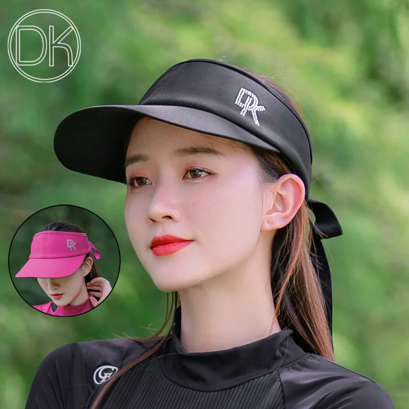 

DK Women Adjustable Sunscreen Golf Caps Female Uvproof Golf Empty Top Hat Leisure Outdoor Sports Sun Visor Cap Headcover