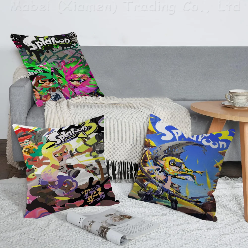 Splatoon Video Game Personalized Pillow Cover Kids Bedroom Wild Party Decor Pillowcase Kid Birthday Shower Gift