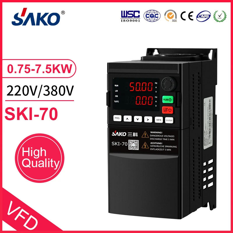 SAKO VFD INVERTER IGBT SKI70 220V 4KW 5HP Variable Frequency Drive Converter Motor Speed Control