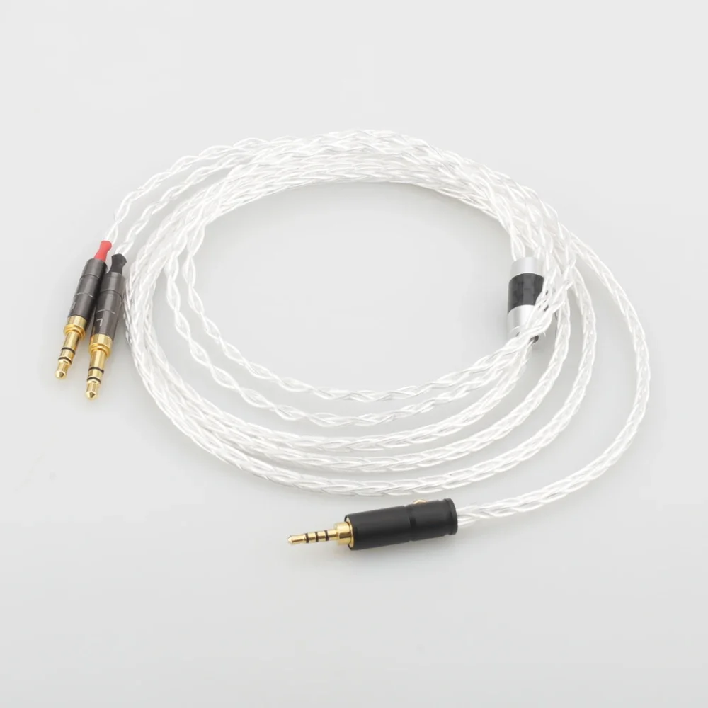 Hi End 8 Cores 7N OCC Silver Plated Sundara Aventho focal elegia t1 t5p D7200 MDR-Z7 2.5/3.5/4.4mm Balance Headphone Cables