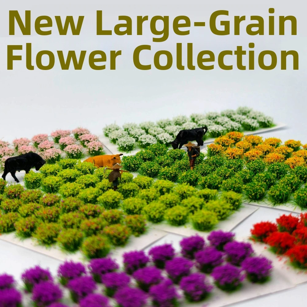 14pcs/set New Multicolors DIY Miniature Garden Decor Plastic 13~15mm*10mm Durable Static Scenery Model Simulated Flower Clusters