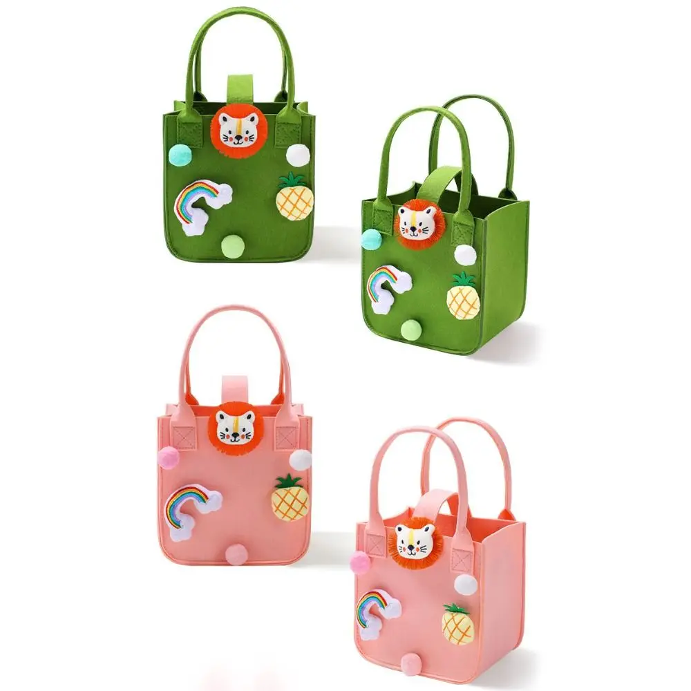 Gift Traveling Bag Cute Nylon Cartoon Doll Multi-purpose Fur Ball Storage Basket Candy Bag Women Handbag Felt Tote Bag