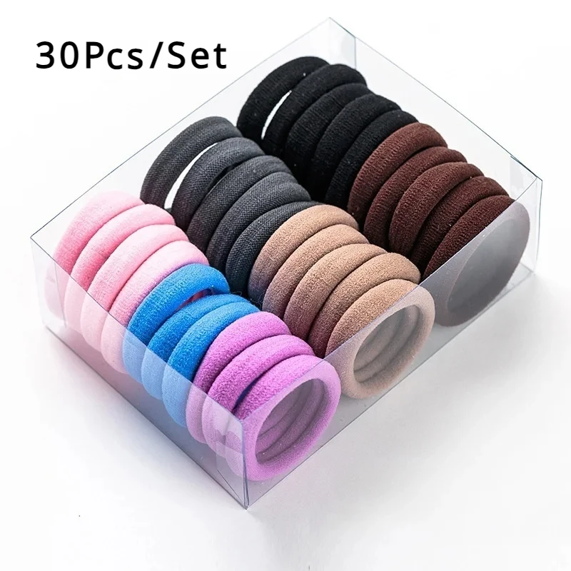 30Pcs/Set Simple and Seamless Headband Tied with Hair Bands, Korean Small and Fresh Personalized Rubber Band Hair Band Headwear