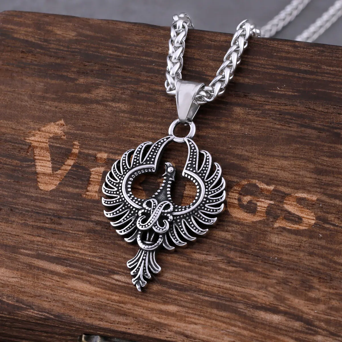 Men's Stainless Steel Jewelry Animal Phoenix Totem Necklace Hip Hop Rock Biker Vintage Pendant Necklace Fashion Charm Jewelry