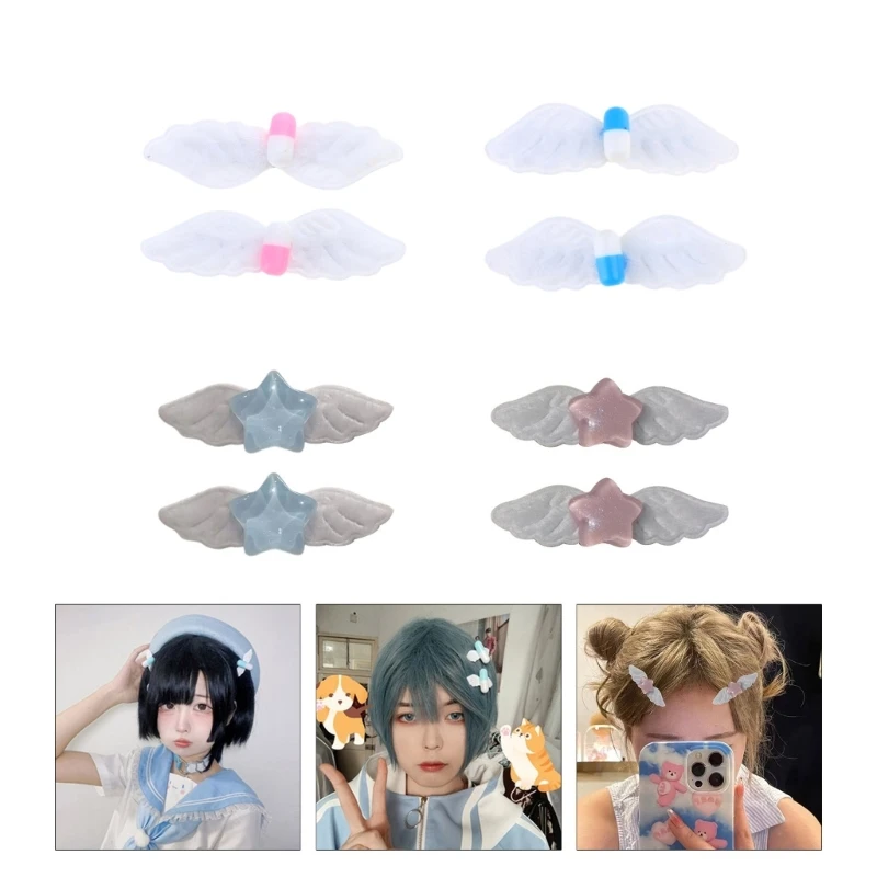 2pcs Star Wings Hair Clip Sweet Hairpins Hair Accessory for Kids Teens Girl