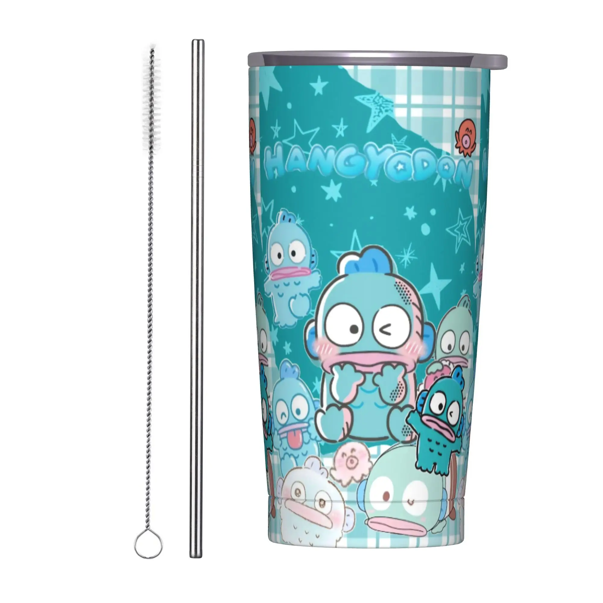 

Стакан из нержавеющей стали Hangyodon, термочашки с героями мультфильмов, портативные кружки для холодных и горячих автомобилей, дорожная бутылка для воды