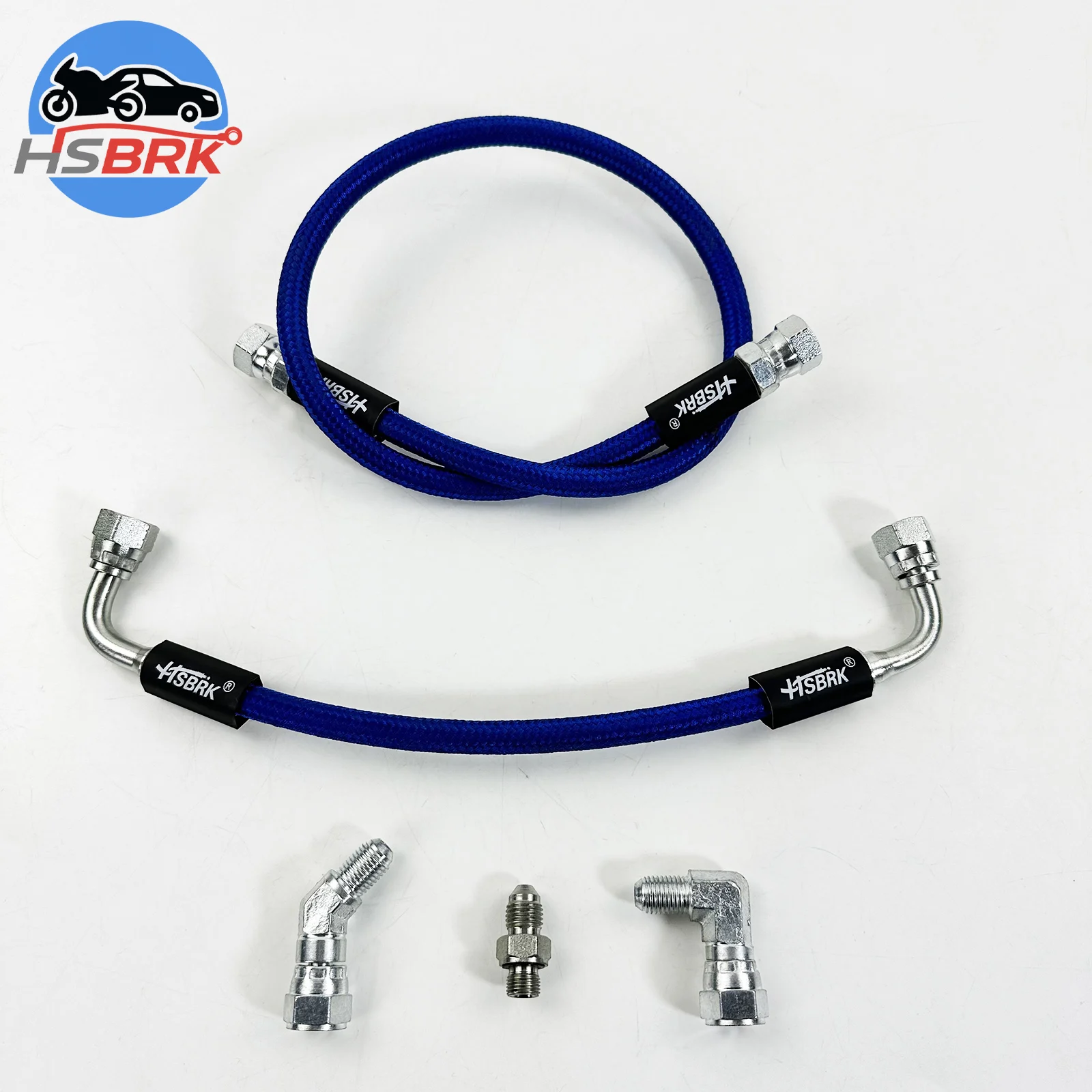30-500CM PTFE Blue Stainless Steel Braided AN4 7/16 Oil Cooler Hose Kit High-Temperature Pressure-Resistant Oil Line Pipe