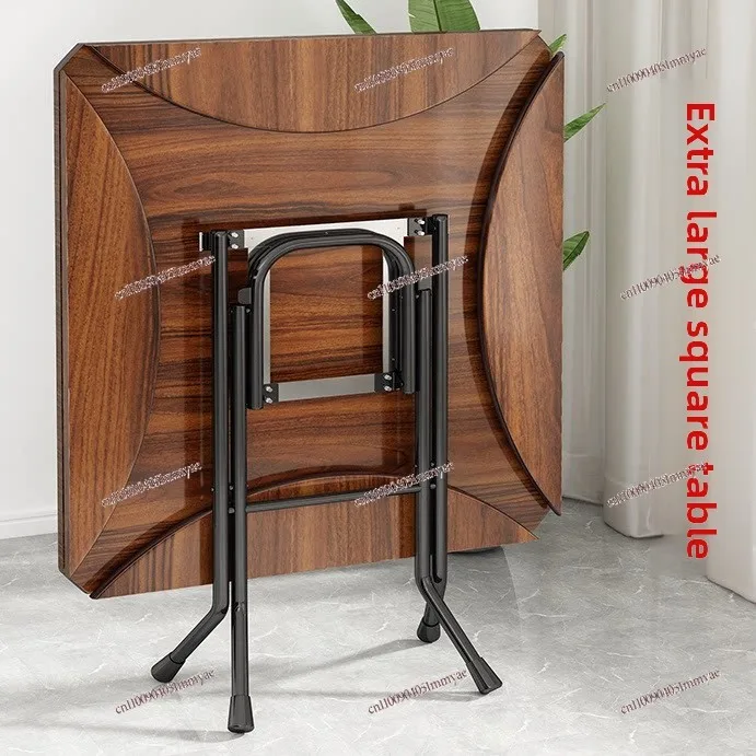 Folding Table Household Dining Foldable Multi-functional Round 4 People 8 Small Apartment Round