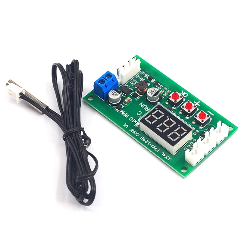 DC12-48V Digital Four-Wire PWM Fan Temperature Controller Module 5A