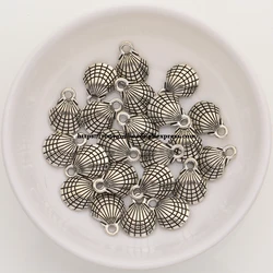 (50Pcs/Lot) Zinc Alloy Tibetan Silver European Charm Shell-Shape Pendant Size 13x9mm ZN48293B