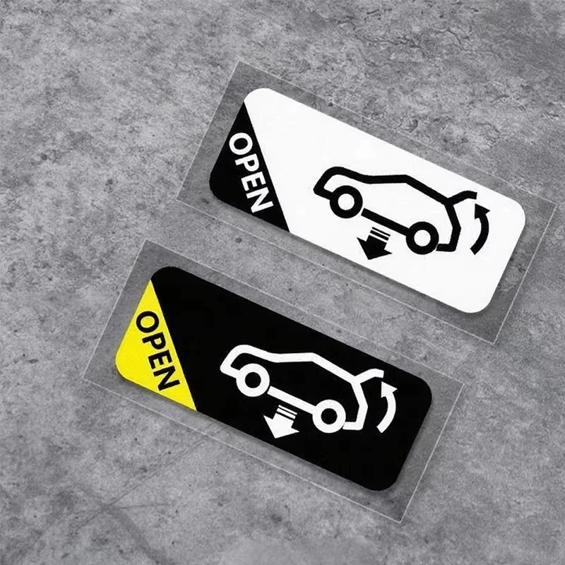 Adesivo de carro personalizado com abertura automática para porta-malas de carro, aviso de veículo elétrico, adesivo à prova d'água, acessórios para carro