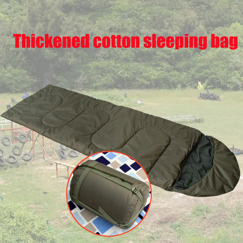 Camping Envelope Sleeping Bag 2.5kg Thicken Sleeping Bag For Winter Outdoor Military Survival Adults Ultralight Warm Blanket