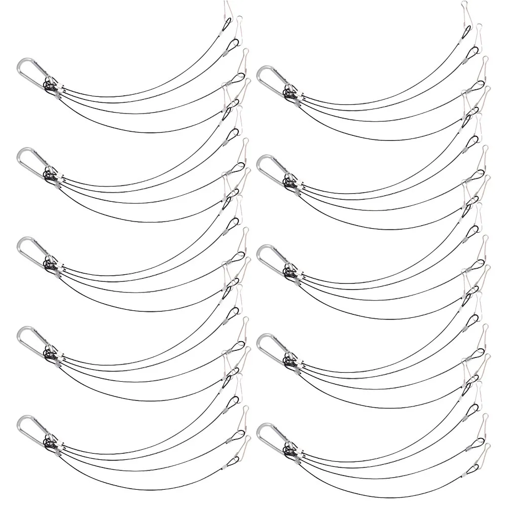 

10Pcs Strong Plant Grow Light Hanger Rope Stainless Steel Corrosion Resistant Hanging Kit for Vertical Farming LED Lights 1Mm