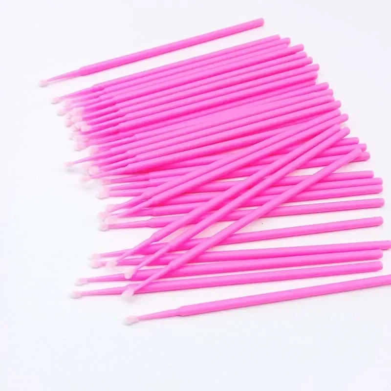 100Pcs/bag Disposable Eyelash Cleaning Stick Micro Brush False Extension Lash Removing Swab Eyebrow and Eye Black Shadow Brush