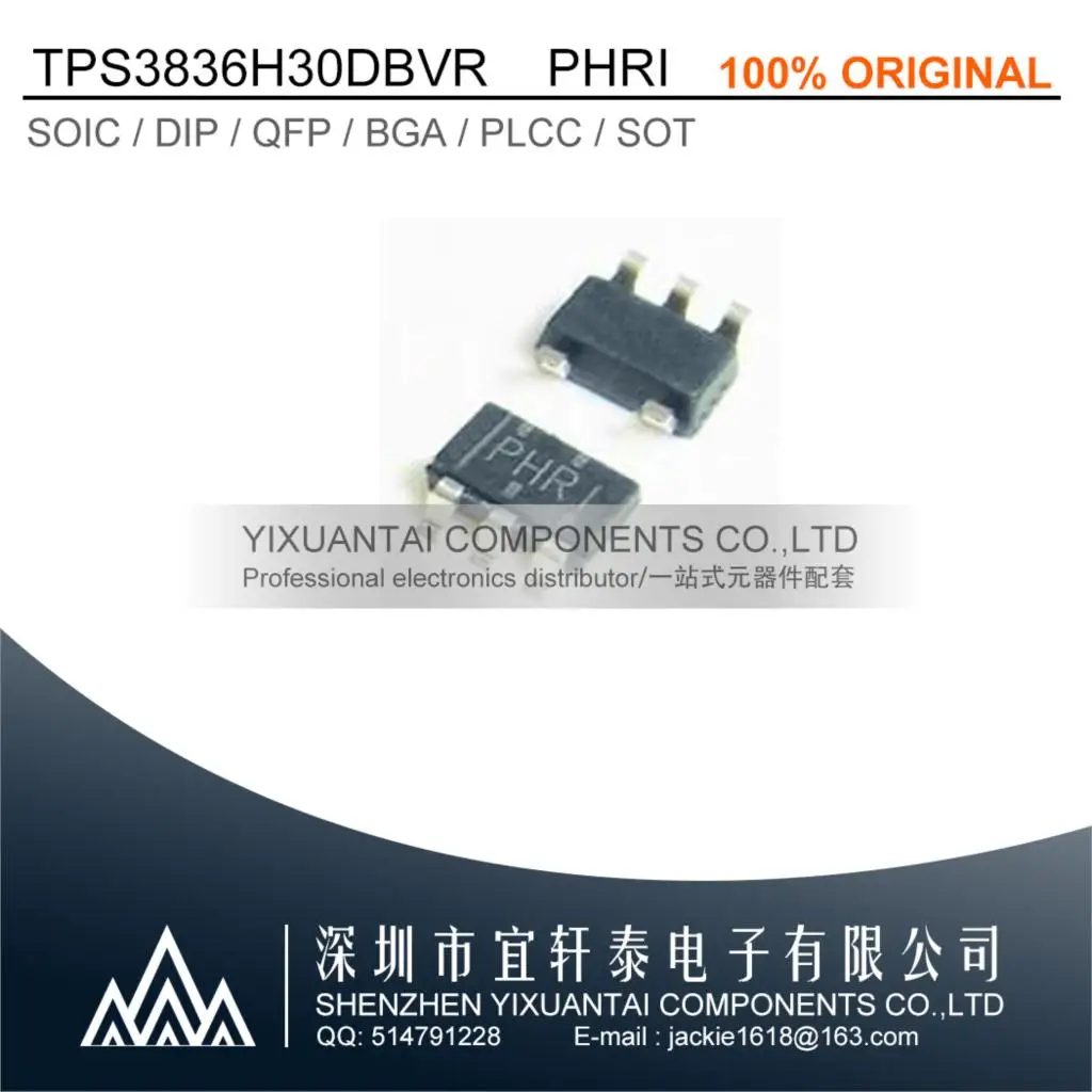 10pcs/lot TPS3836H30DBVR  TPS3836H30  Marking:PHRI IC SUPERVISOR 1 CHANNEL SOT23-5  New Original