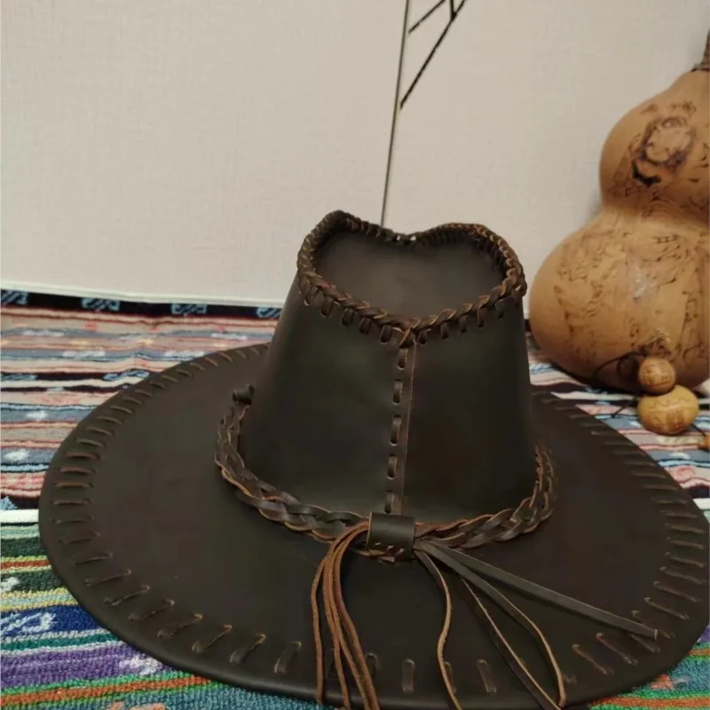 A new stylish handcrafted cap made of top-grain