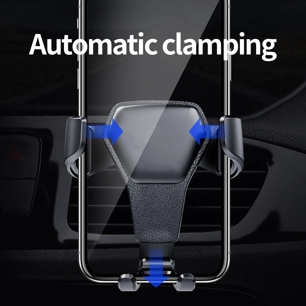Gravity Car Phone Holder car Air Vent Clip Mount phone Stand Auto Locking Car GPS Navigation Bracket For iPhone Xiaomi Samsung view 2