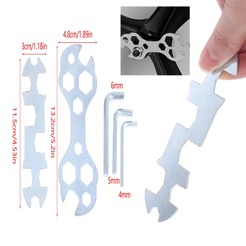 

4Pcs Bike Repair Tools Mini Flat Steel Hexagon Wrench Bike Hex Key Spanner Repair Home Hand Tool Kit For Bike Reparing Supplies
