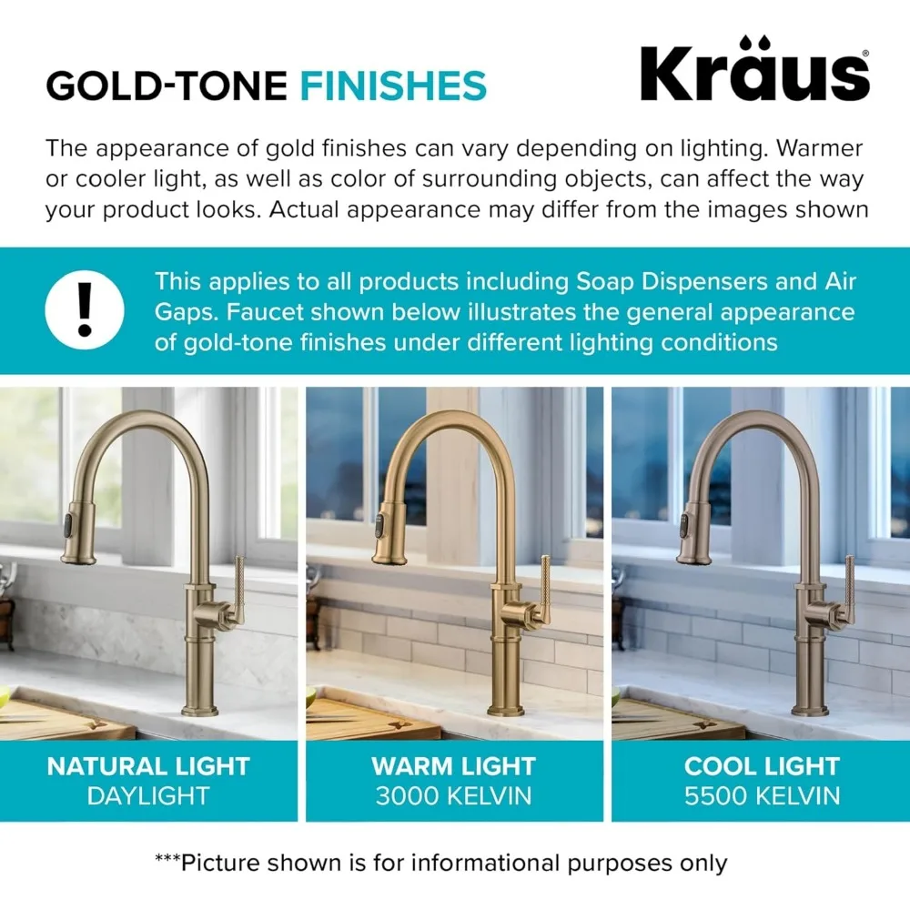 Kraus Oletto Single Lever Pull-Down Kitchen Faucet in Spotless Antique Champagne Bronze, Model KPF-2820SFACB