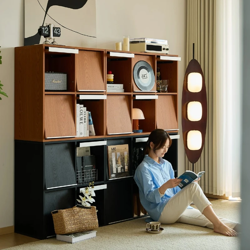 bookcase free combination low medieval boxwood lattice cabinet living room storage side cabinet floor chest c