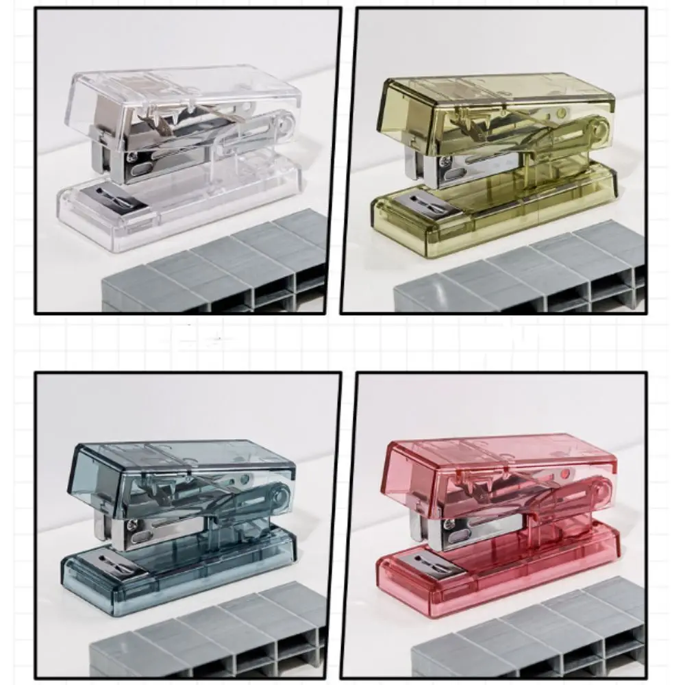 Mini Mini Stapler with 1000 Staples Transparent Paper Binder Set Durable Multifunction Office Binding Tools Paper Binding