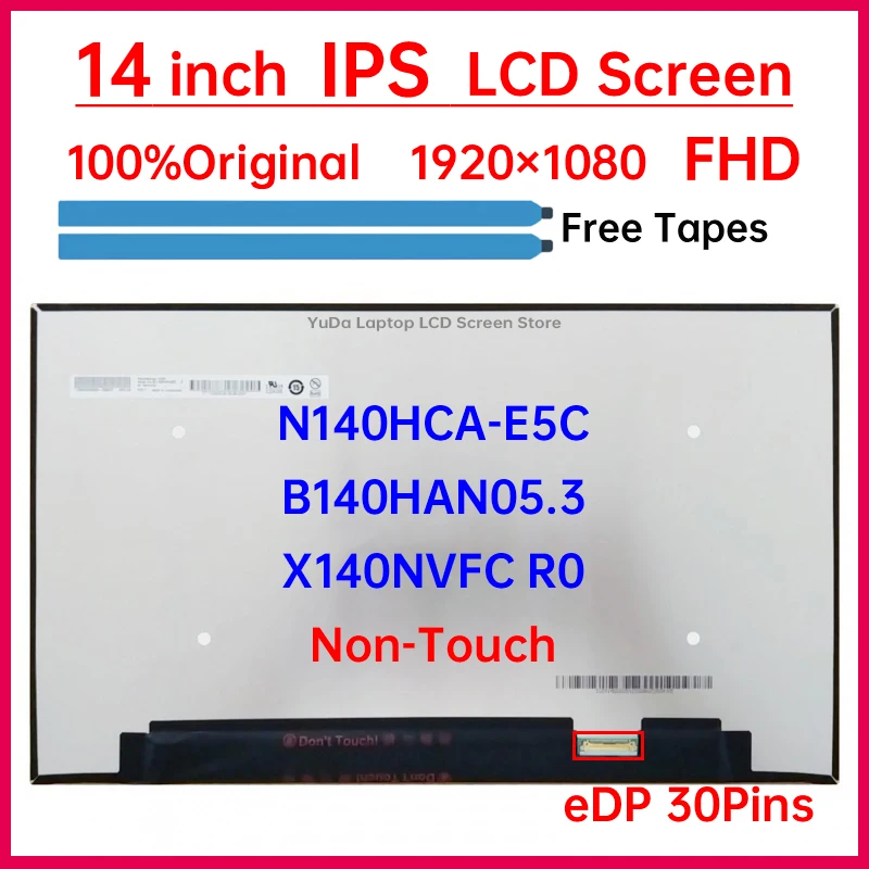 

14 Inch Laptop LCD Screen N140HCA-E5C B140HAN05.3 X140NVFC R0 For HP Elitebook 845 G7 840 G7 M07092-001 Display Panel No-Touch