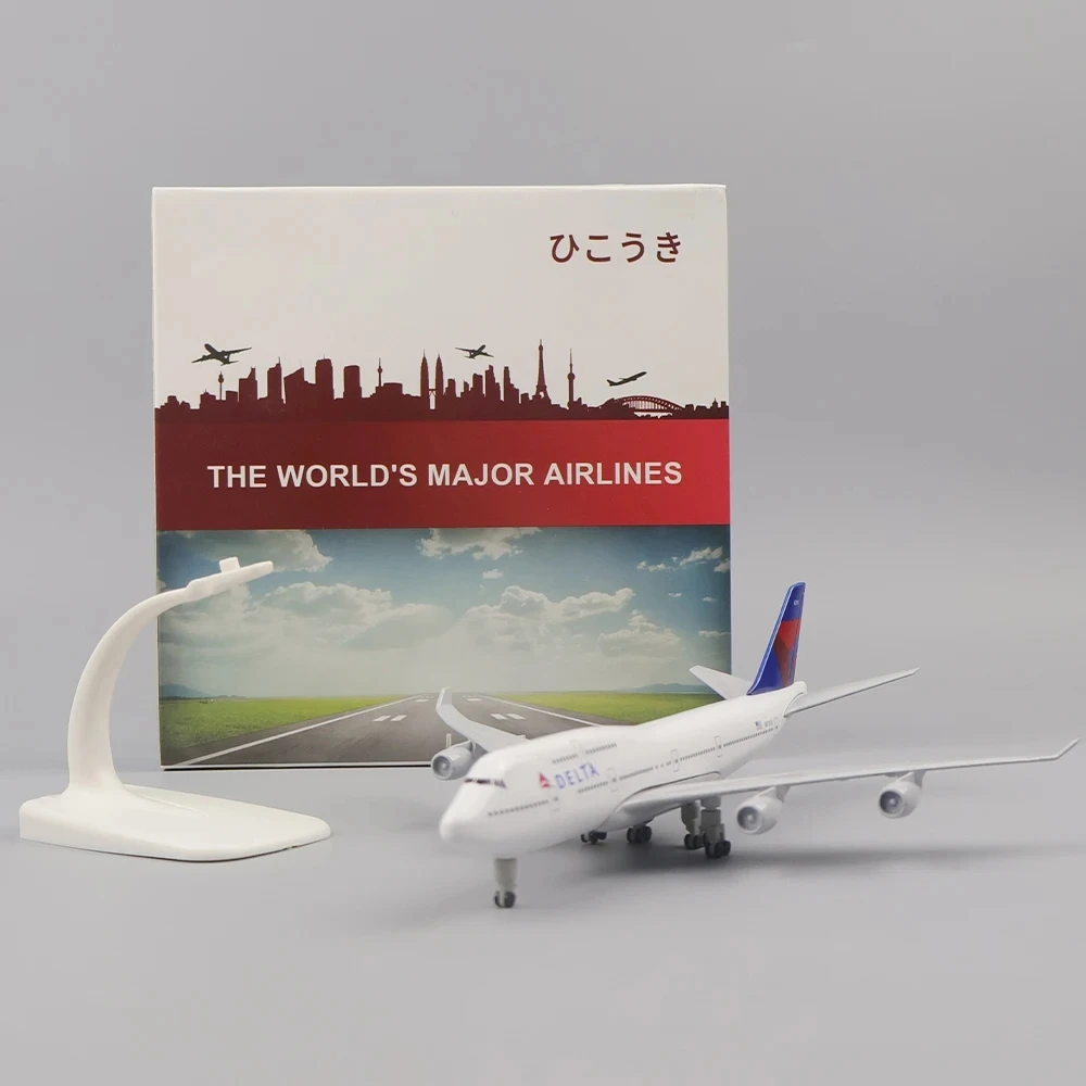 20CM Airplane Model Toys Diecast Resin Delta Boeing 747 Airplane Aircraft Airlines Airways Air Bus