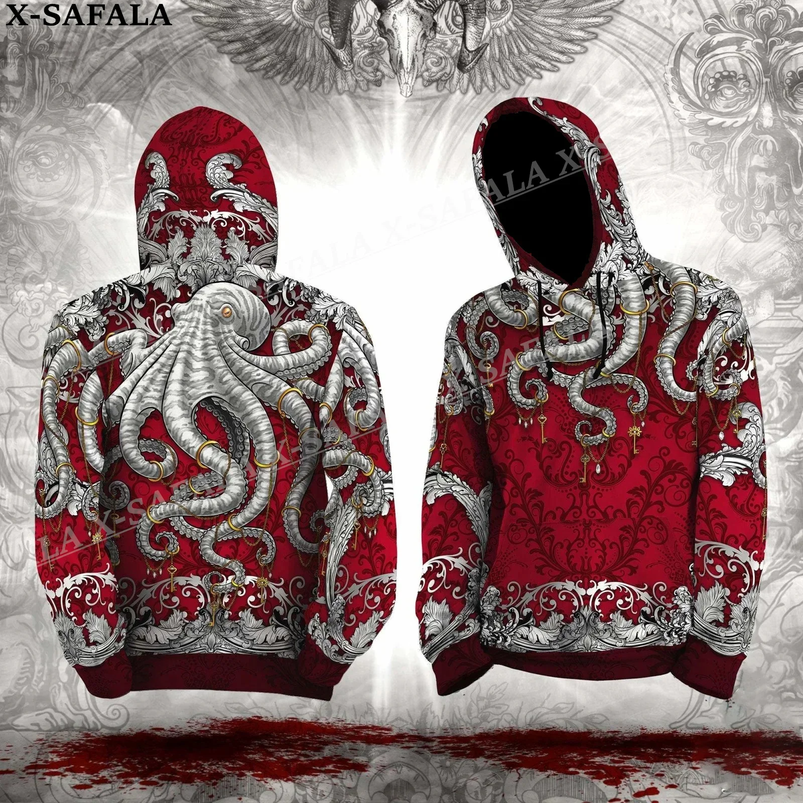 

Punk Psychedelic Octopus 3D Print Zipper Hoodie Man Female Pullover Sweatshirt Hooded Jacket Jersey Coat Tracksuits-3