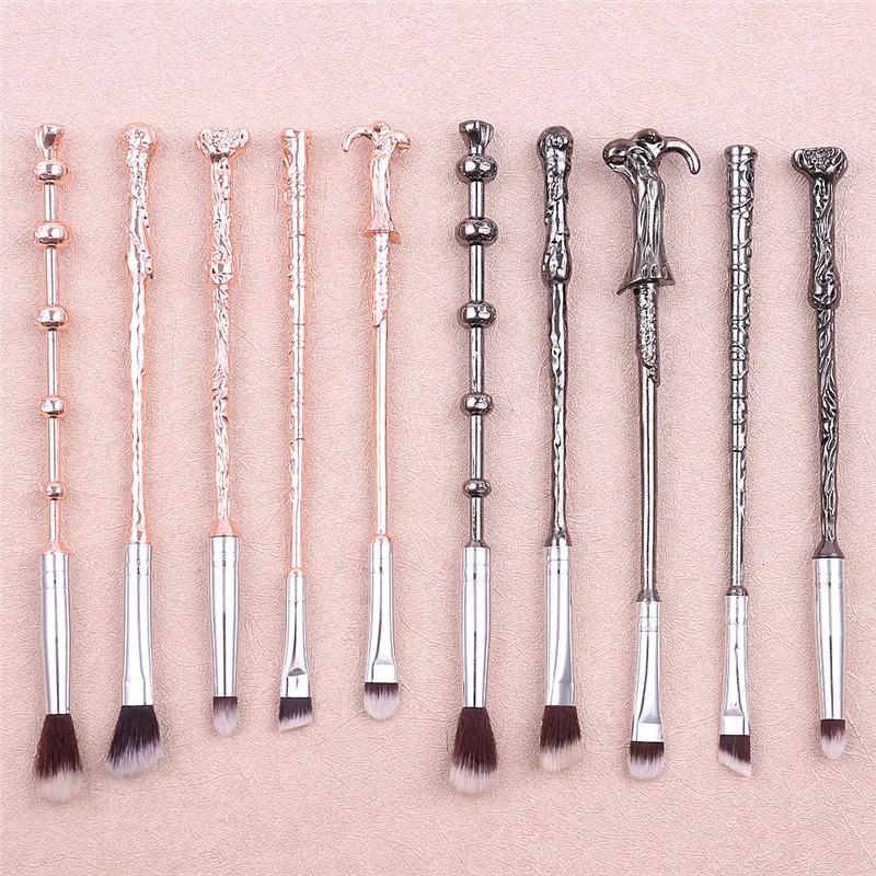 5pcs Magic Wand Metal Handle Makeup Brushes Professional Cosmetics Tools Eyeshadow Powder Foundation Brush For Women Girl Gift