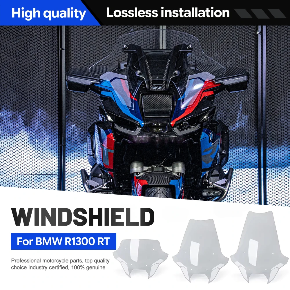 New transparent motorcycle raised windshield deflector and windshield accessory for BMW R1300 RT 2025 and 2026 models