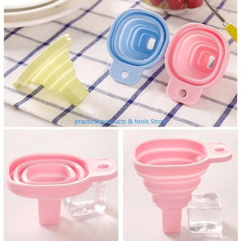 77JB Silicone Collapsible Funil Portáteis para Cerveja Collapsível tremonha combustível