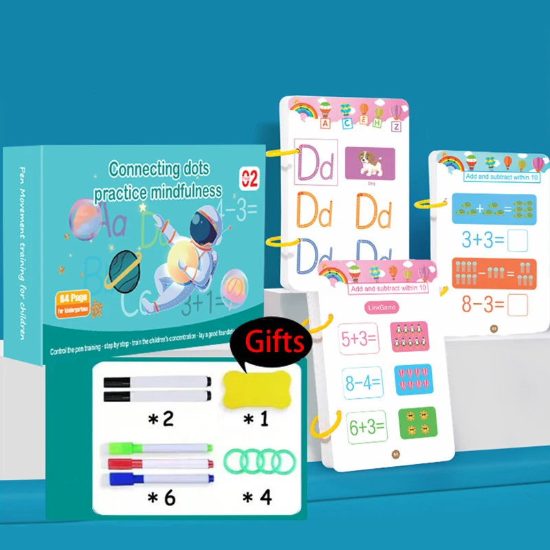 Magical Tracing Workbook Control Training Book Reusable Magic Practice Copybook Children Montessori Drawing Education Stationery