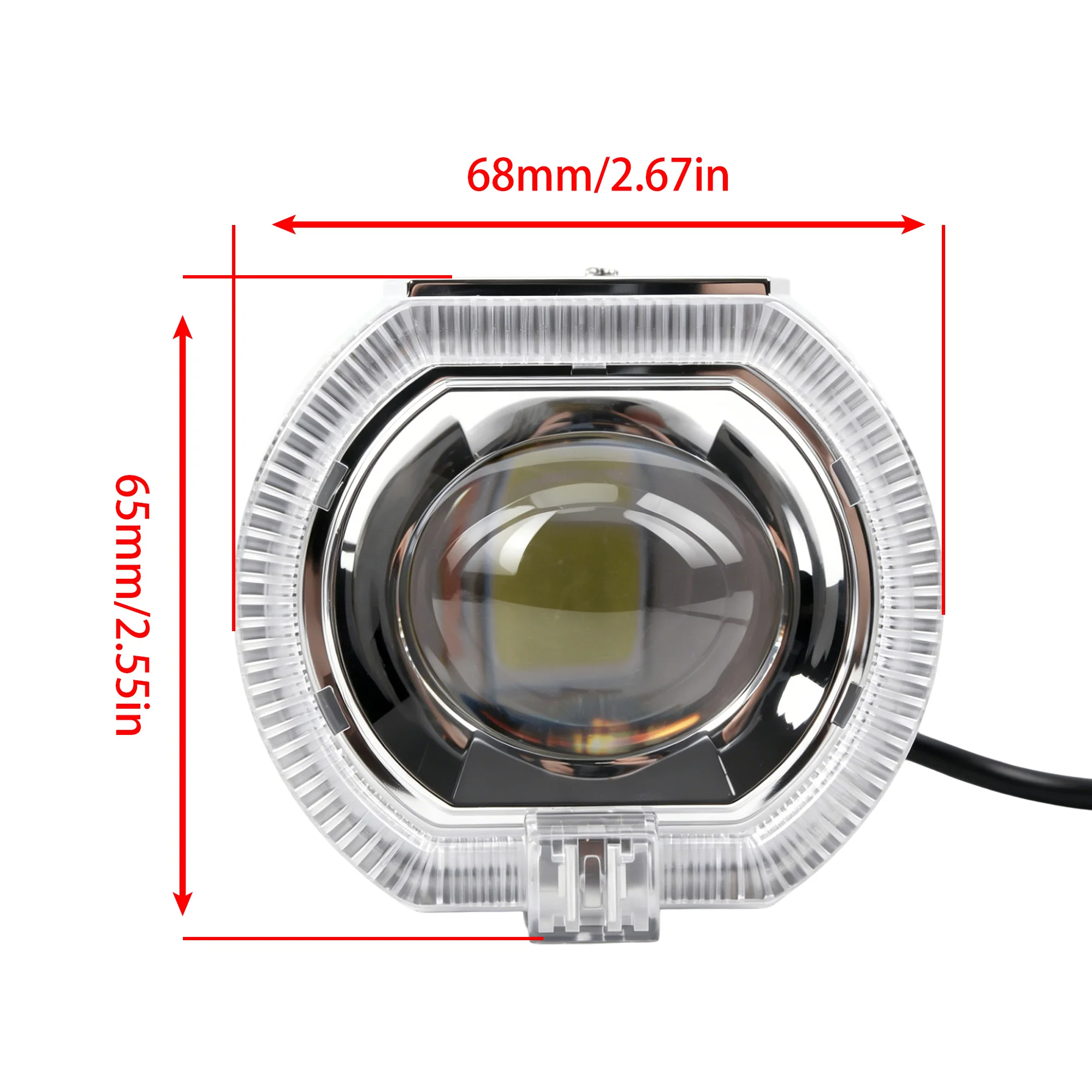 Motorcycle 2.5 Inch LED 12V Universal Projector Headlight Spot Light Angel Eye For E-Bike Off-road ATV Scooter UTV Part