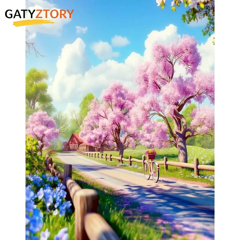 

GATYZTORY Street Painting By Numbers For Adults Picture On Numbers Scenery Canvas for Painting Kits Arts and Crafts Drawing Kit