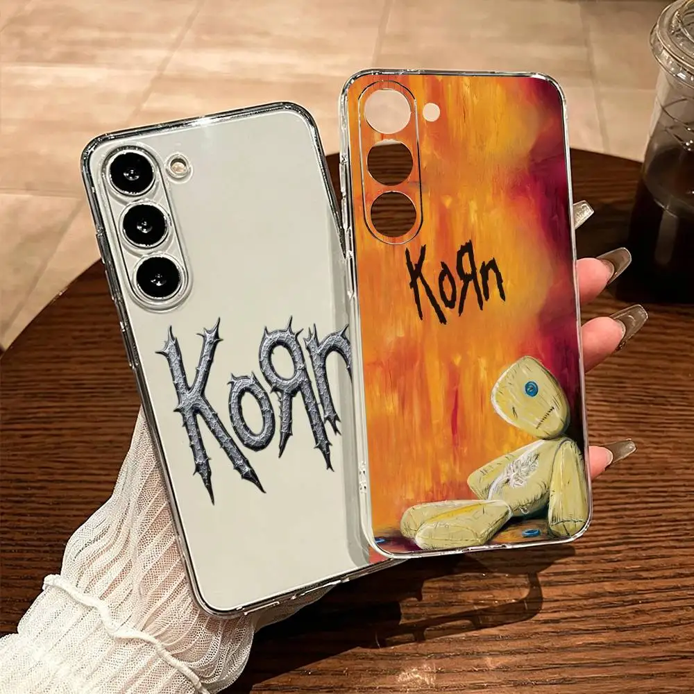 Korn Hot Rock Band Phone Case For Samsung Galaxy Simple Anti-Fall Shatterproof Transparent Printed Phone Case