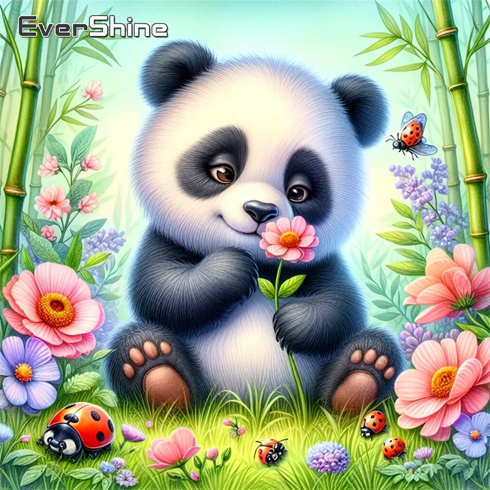 Evershine New Arrival Diamond Painting Panda Picture Of Rhin
