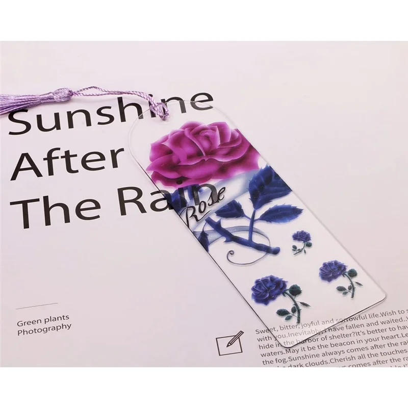 Blank Clear Acrylic Bookmarks 20Pcs Rectangle Craft Transparent Acrylic Book Markers with 20Pcs Small Bookmark Tassels JDJ