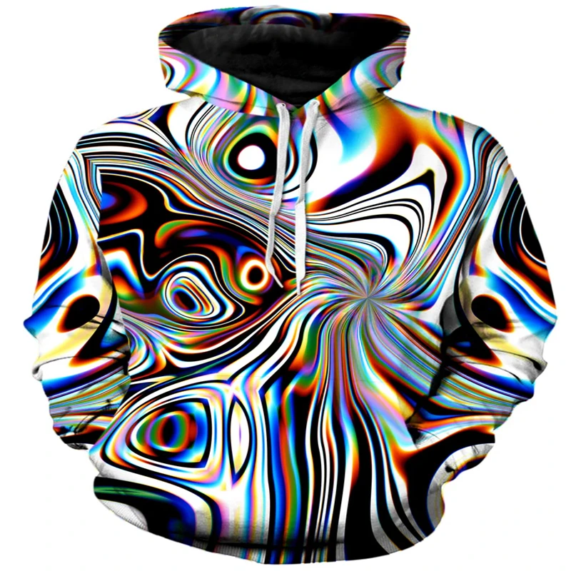 

Colorful 3d Graphic Hooded Sweatshirts Casual Hoodies Male Printing Pullovers Long Sleeve Sportwear Autumn New Fashion Tops