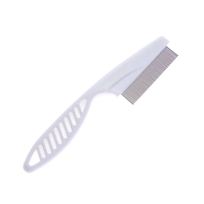 Dog Cat Flea Comb White Blue Pet Removal Massage Comb Wool Grooming Accessories Stainless Steel Pin Pet Hair Cleaning Tool