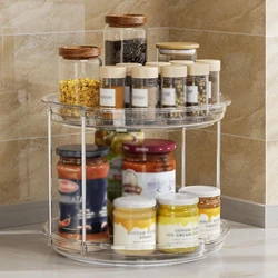 1set 2 Tier Lazy Susan Turntable Organizer 9.25'' Rotating Spice Rack Organization for Cabinet, Kitchen, Pantry, Countertop