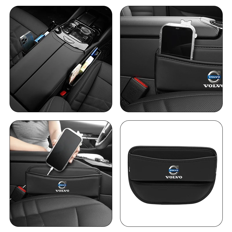 Car Seat Side Pockets Storage Holder Auto Seat Gap Crevice Storage Box For Volvo S60 XC90 XC60 C30 C70 XC40 V40 XC70 V70 V60 V50