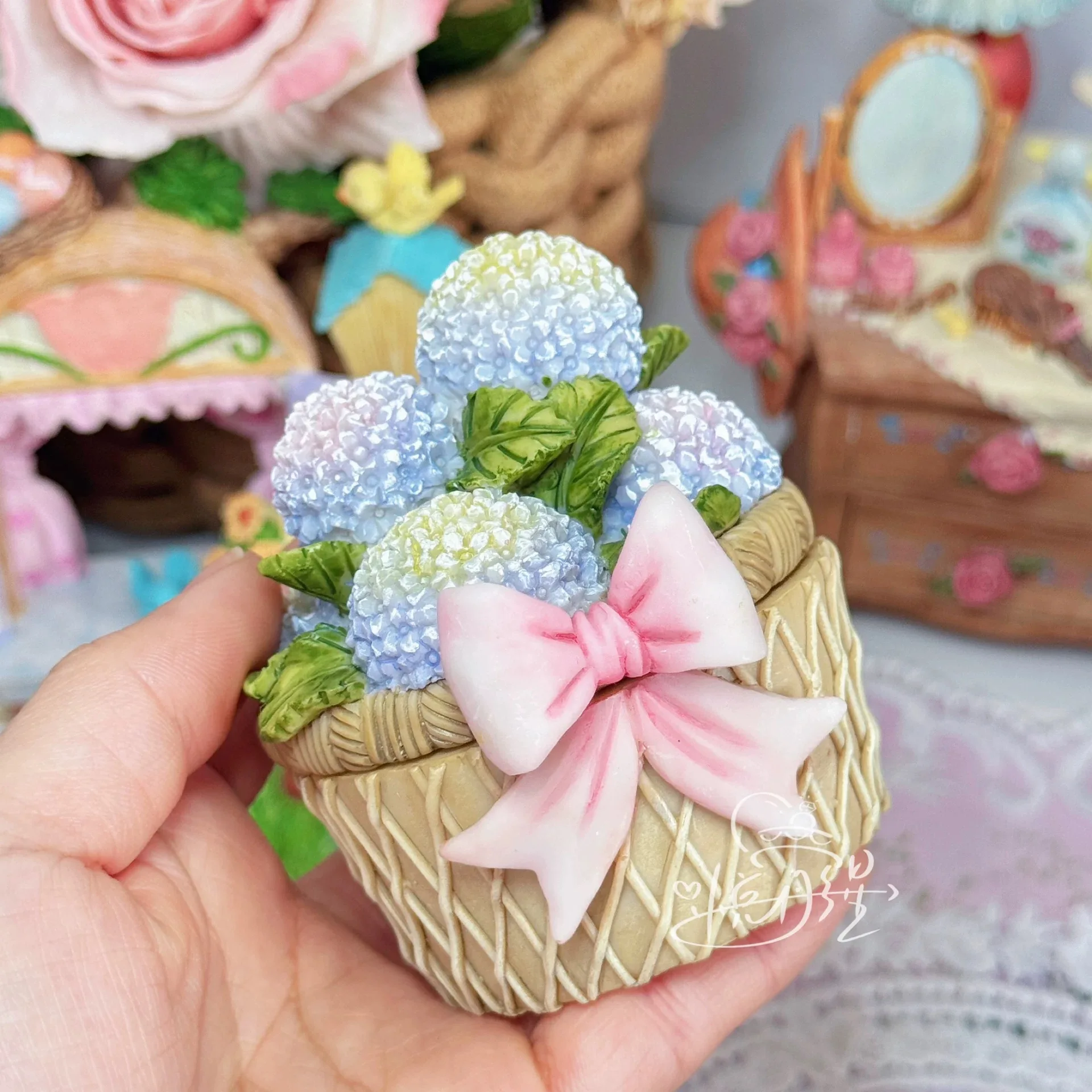 

Hydrangea Flower Trinket Organizer Silicone Mold Set DIY Resin Jesmonite Cement Jewelry Storage Mold Handmade Gift Decor